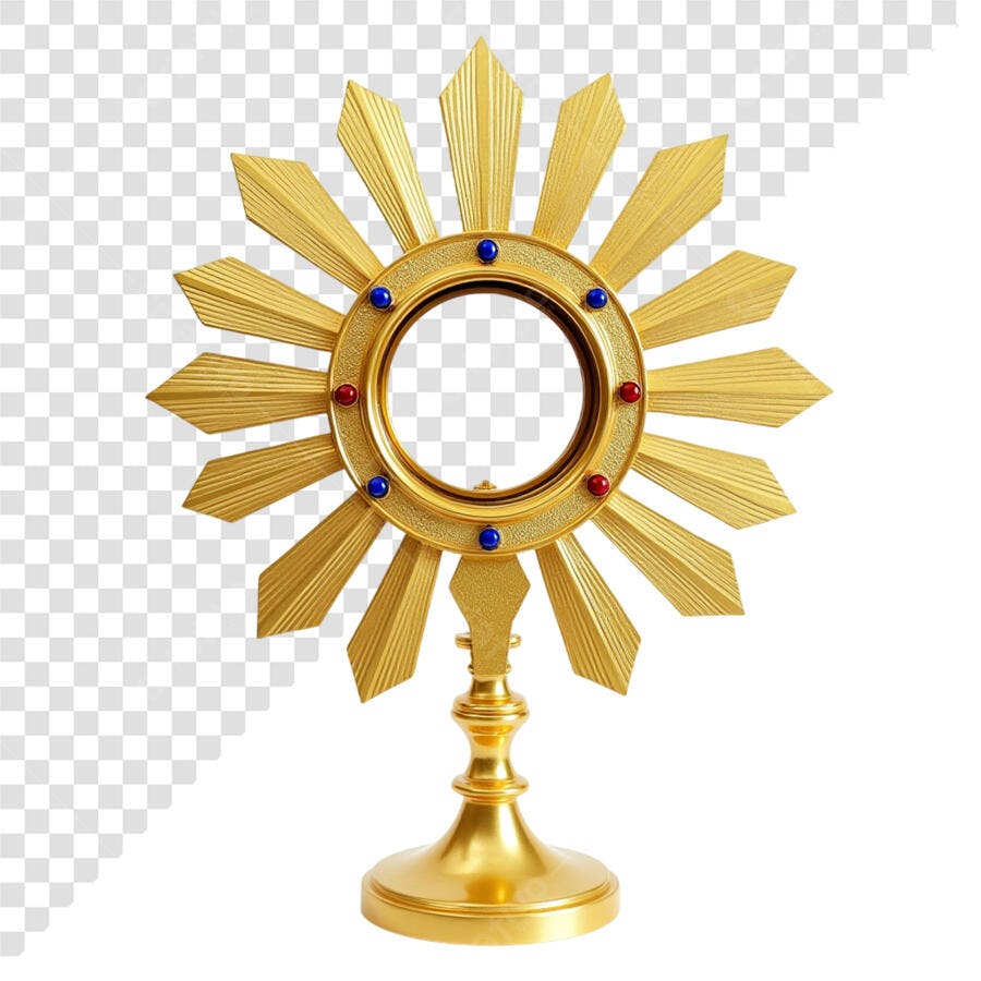 Imagem religiosa Ostensório Dourado PNG com fundo transparente