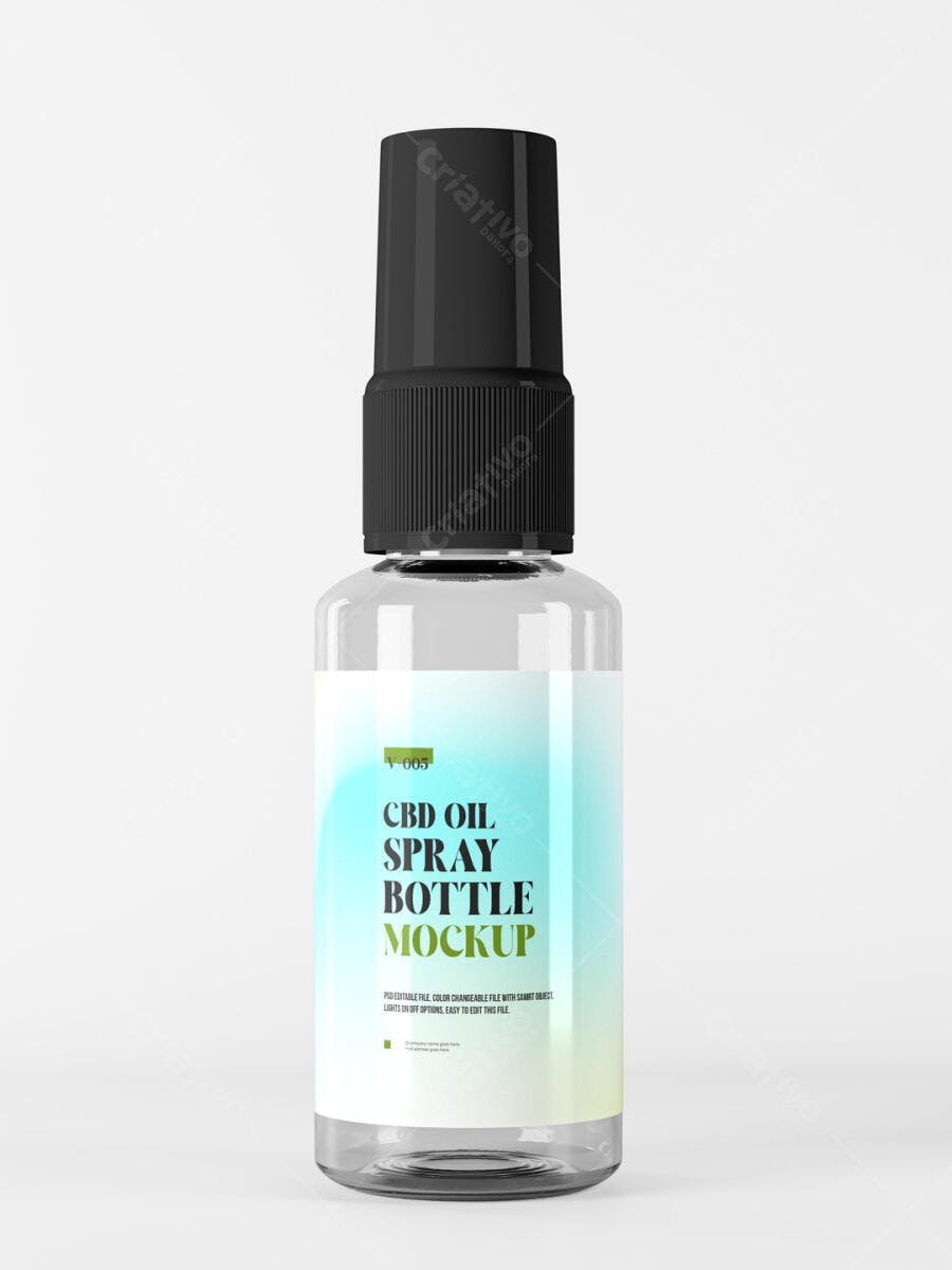 Mockup de Frasco Spray de Óleo de CBD