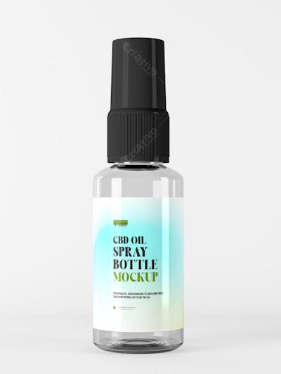 3D Glossy Plastic Dropper oil Liquid Bottles Mockup Cosmetic 3D rendering Product Mockup