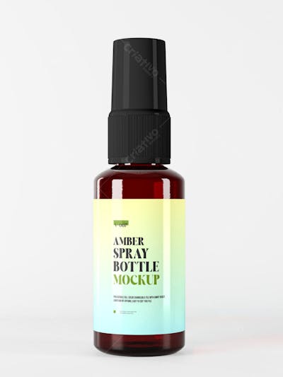 3D Glossy Plastic Dropper oil Liquid Bottles Mockup Cosmetic 3D rendering Product Mockup
