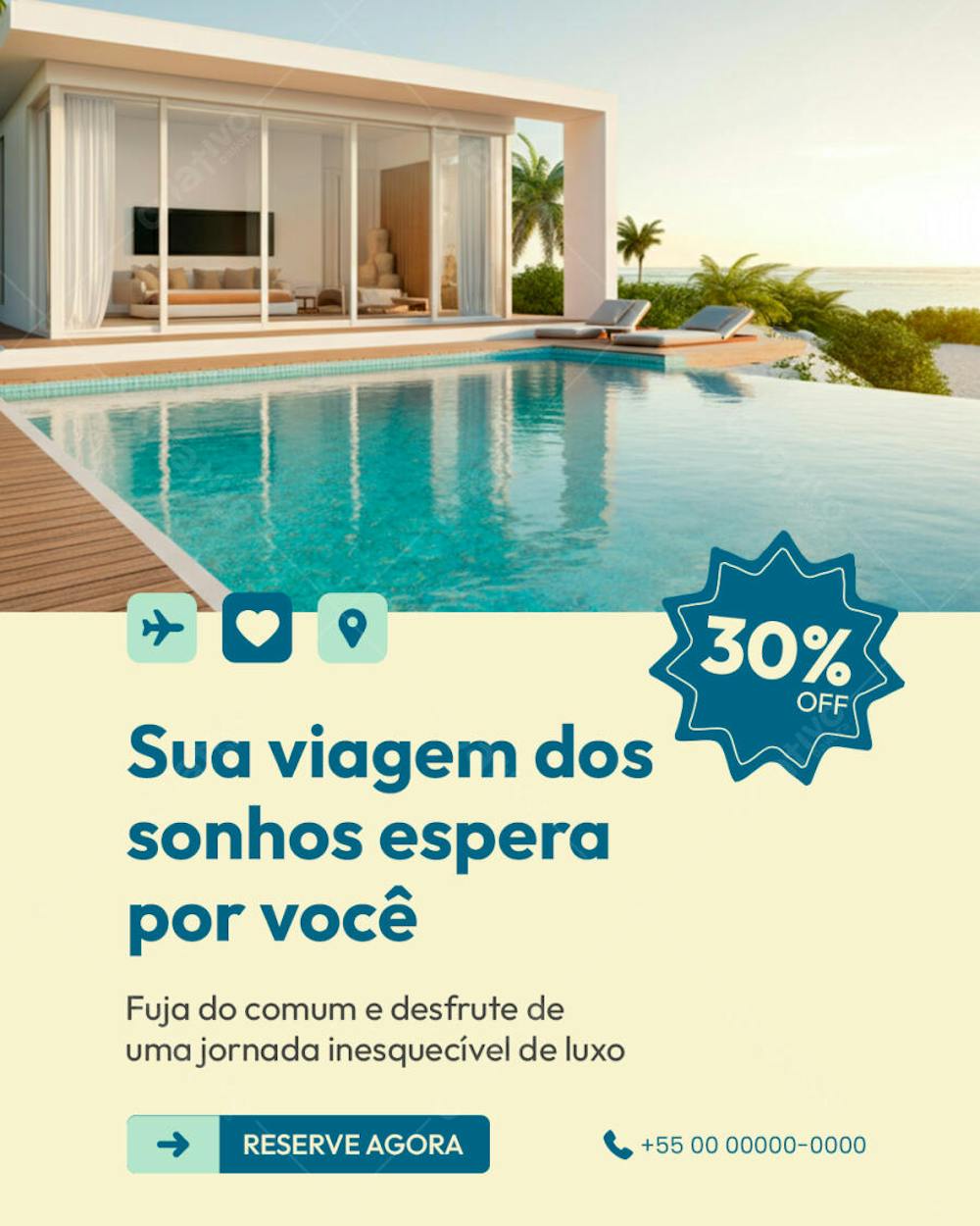 Agência de Viagens Social Media PSD Editável