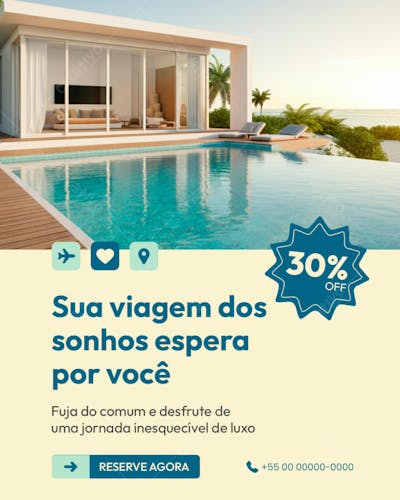 Agência de Viagens Social Media PSD Editável