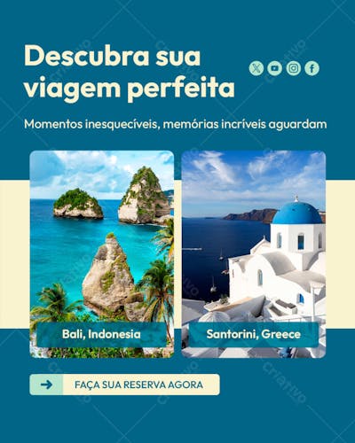 Agência de Viagens Social Media PSD Editável