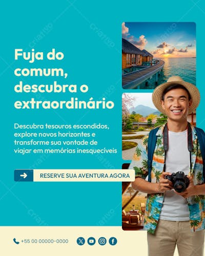 Agência de Viagens Social Media PSD Editável