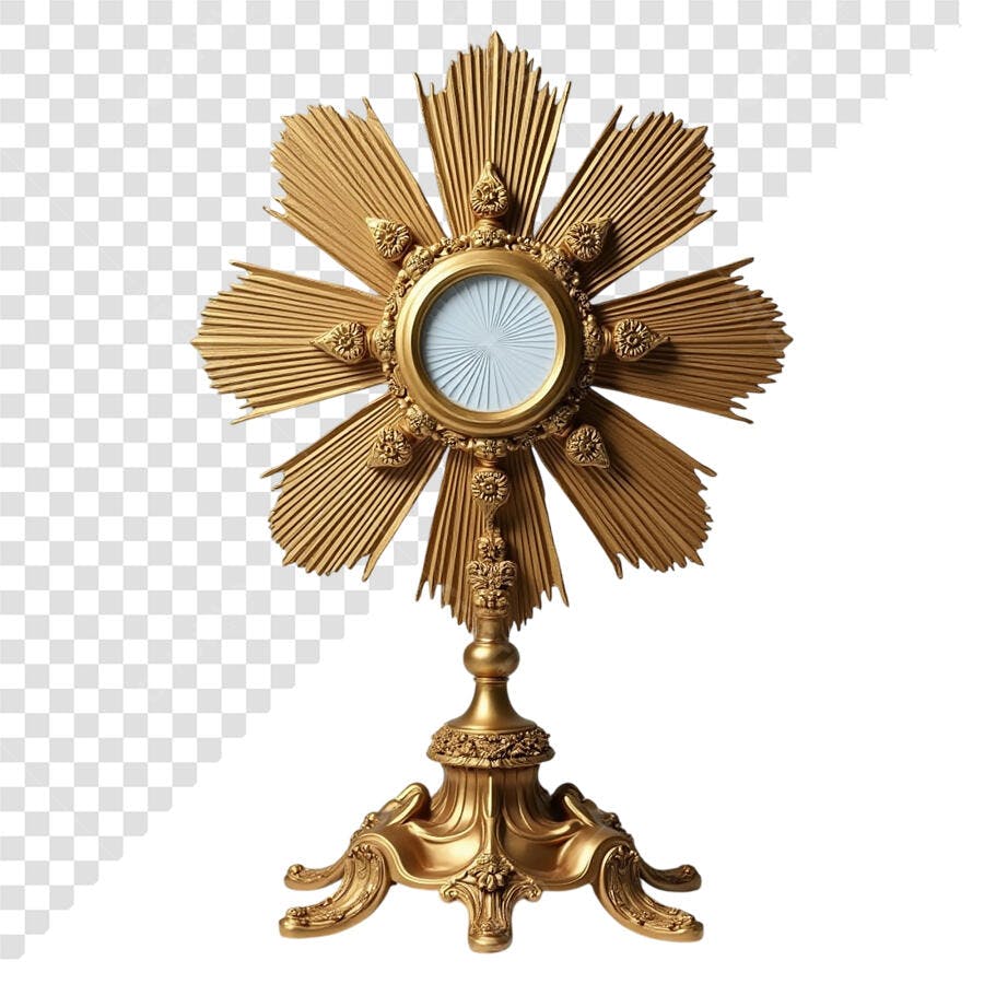Imagem religiosa Ostensório dourado PNG com fundo transparente