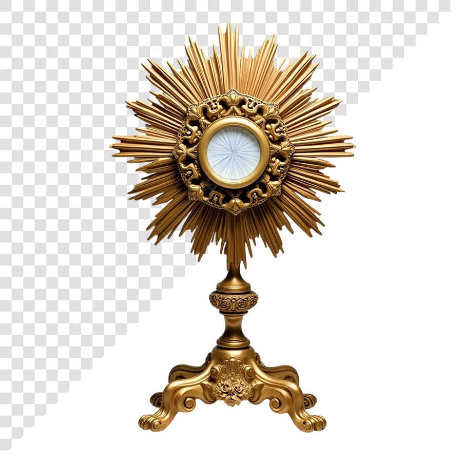 Imagem religiosa Ostensório Dourado PNG com fundo transparente