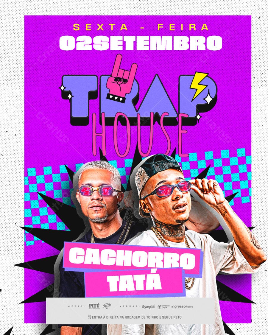 Flyer Festa Trap House 02 de Setembro PSD Editável