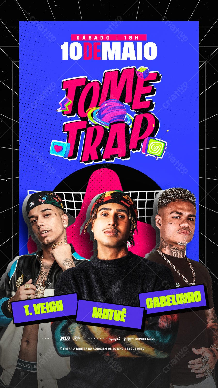 Flyer para Festa Trap 10 de Maio PSD Editável