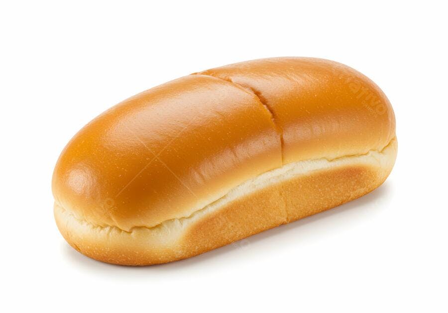 Pão de Hot Dog Dourado Assado