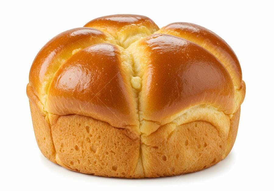 Pão doce assado textura dourada