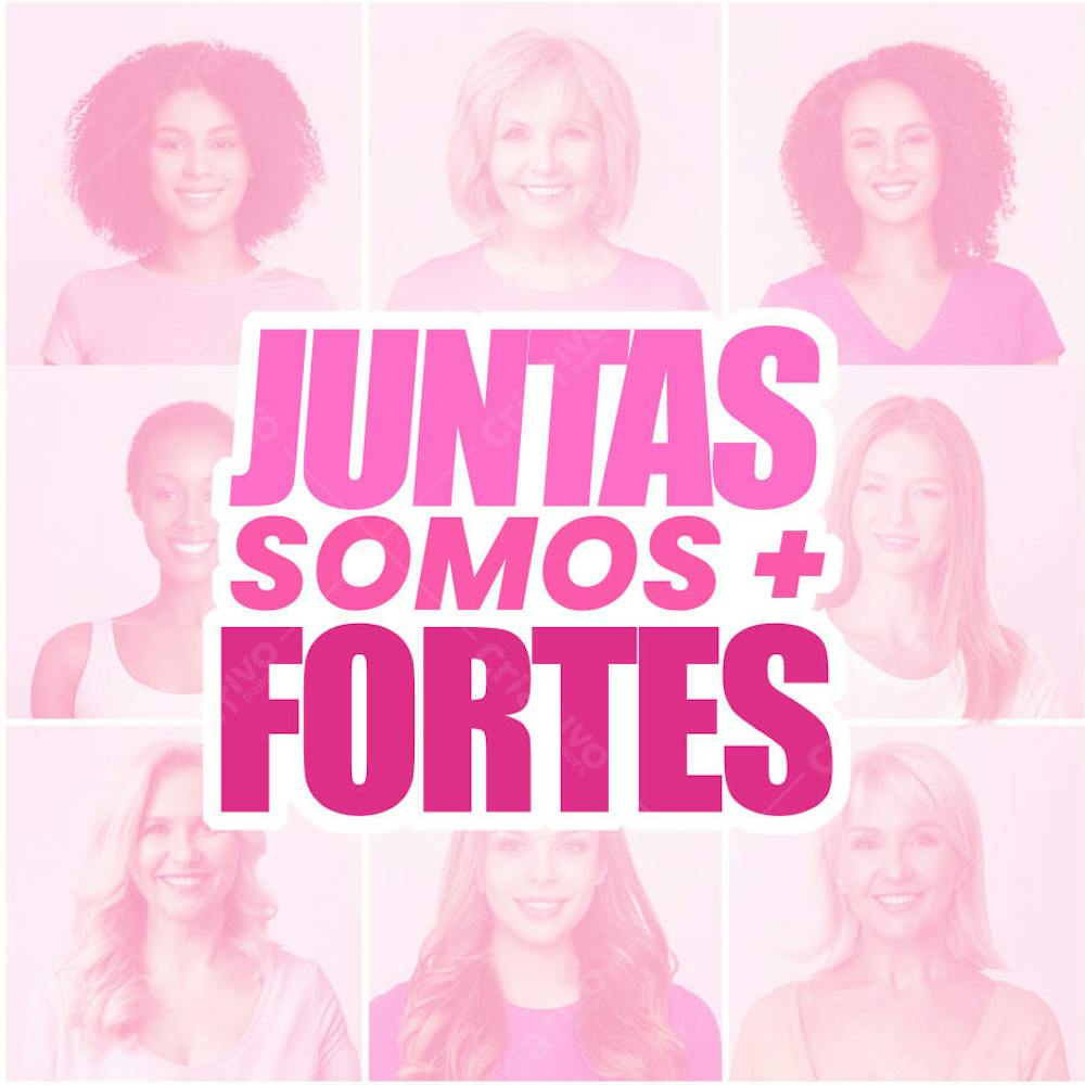 Arte Template Dia das Mulheres Prevenção Cancer de Mama Outubro Rosa