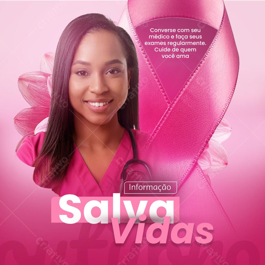 Post para Outubro Rosa PSD Editável