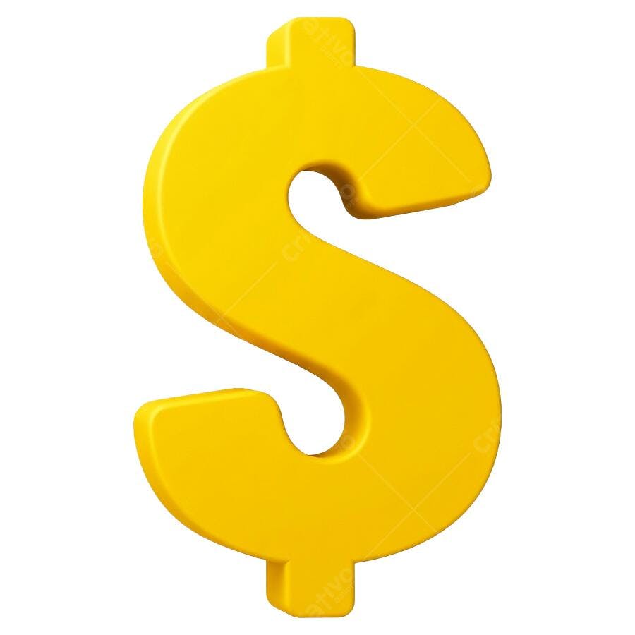 Logo PNG com fundo transparente Símbolo Dólar Amarelo