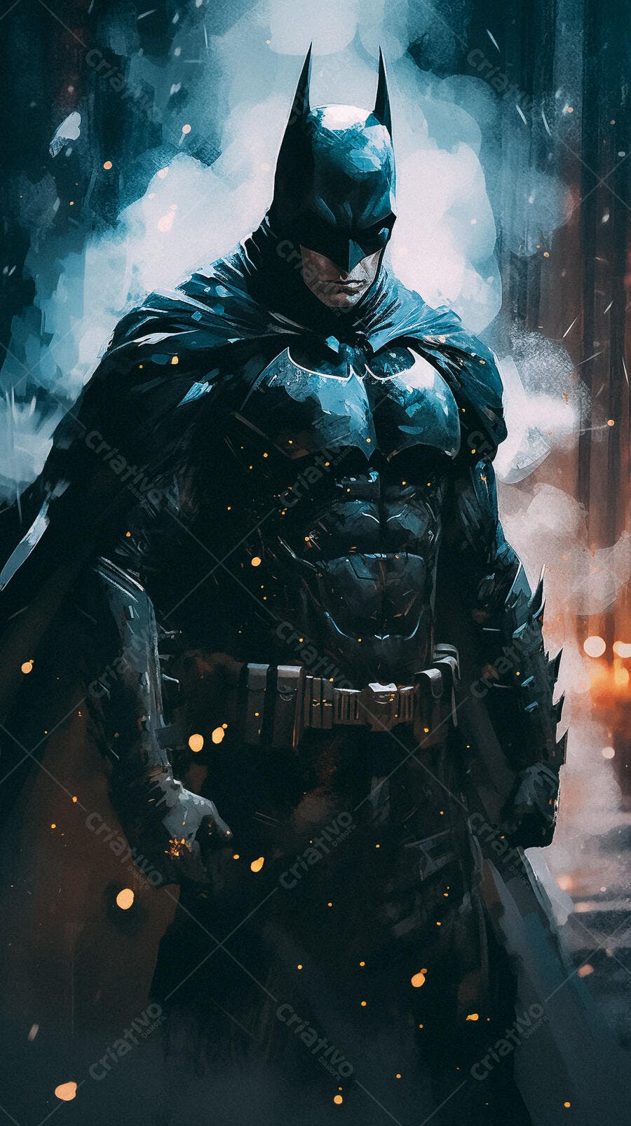 Batman Arte Digital Escuro Noturno