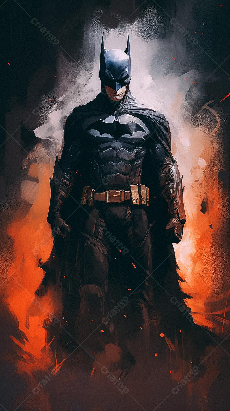 Batman em Fogo Arte Digital