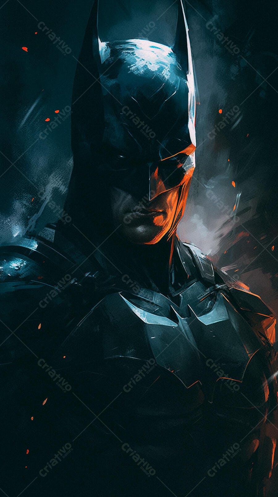 Batman retrato estilo pintura escura