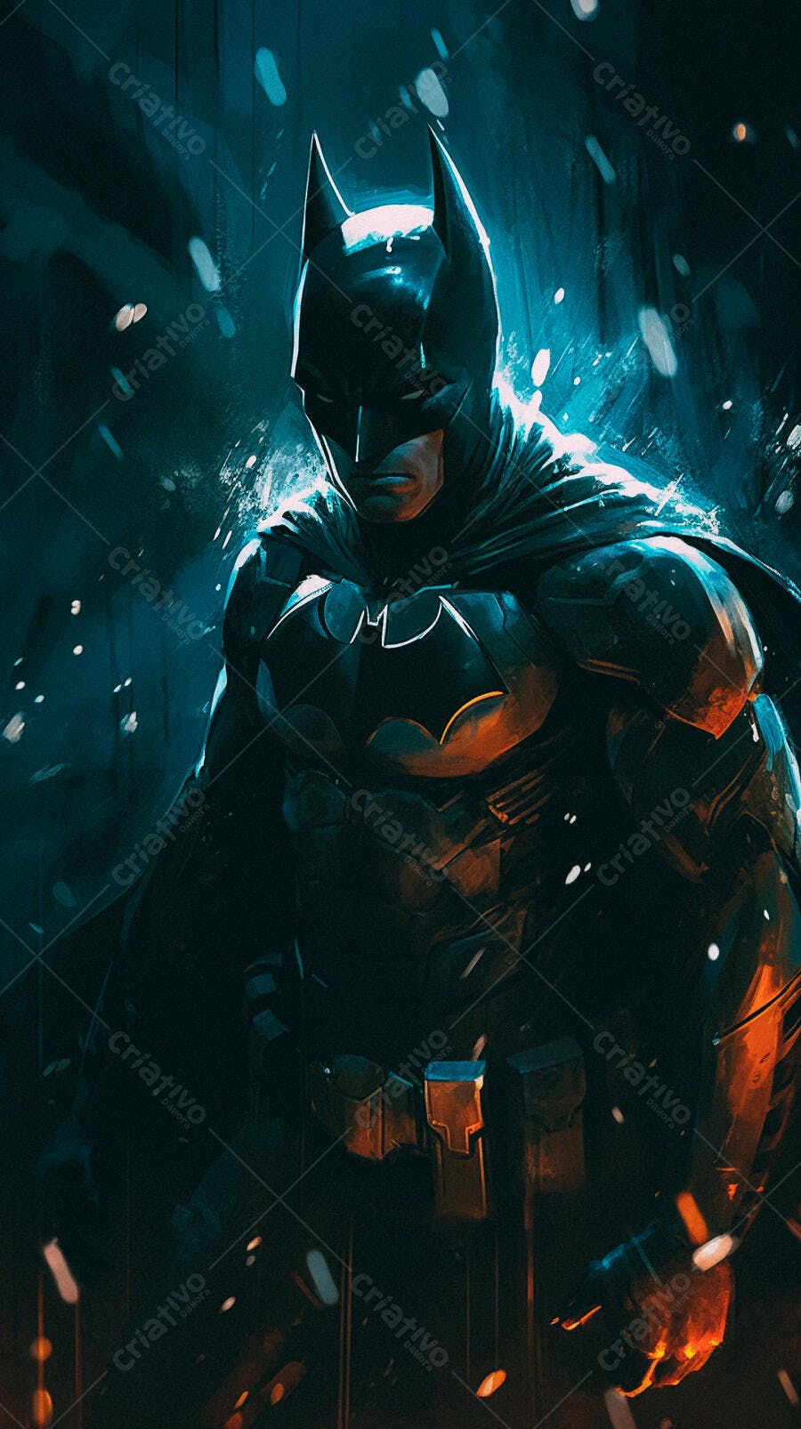 Batman em tons escuros e azuis