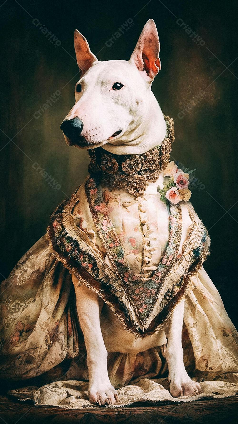 Cão Vestido com Traje Vitoriano de Luxo