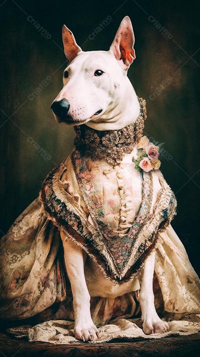 Cão Vestido com Traje Vitoriano de Luxo
