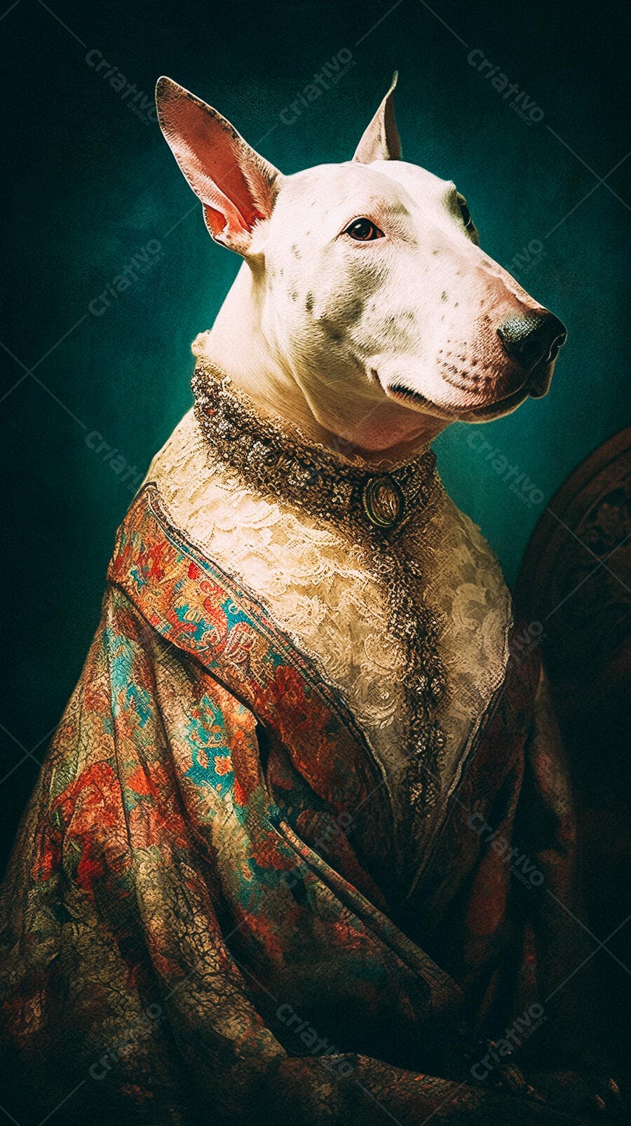 Bull Terrier em traje real