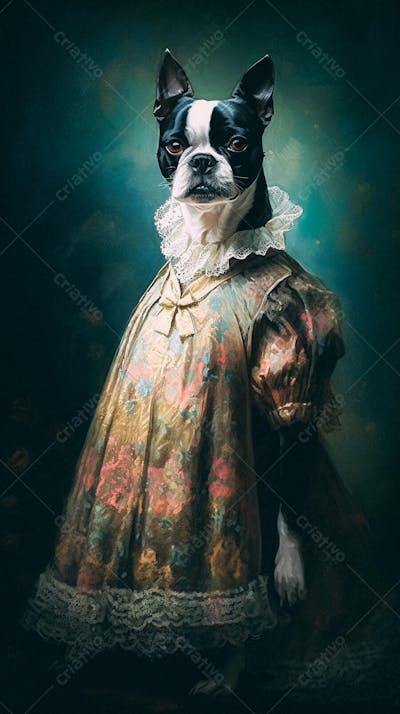 Cão Vestido com Traje Vitoriano de Luxo