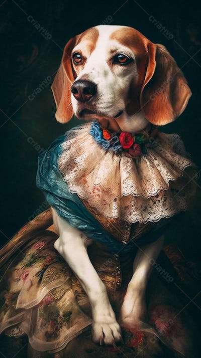 Cão Vestido com Traje Vitoriano de Luxo
