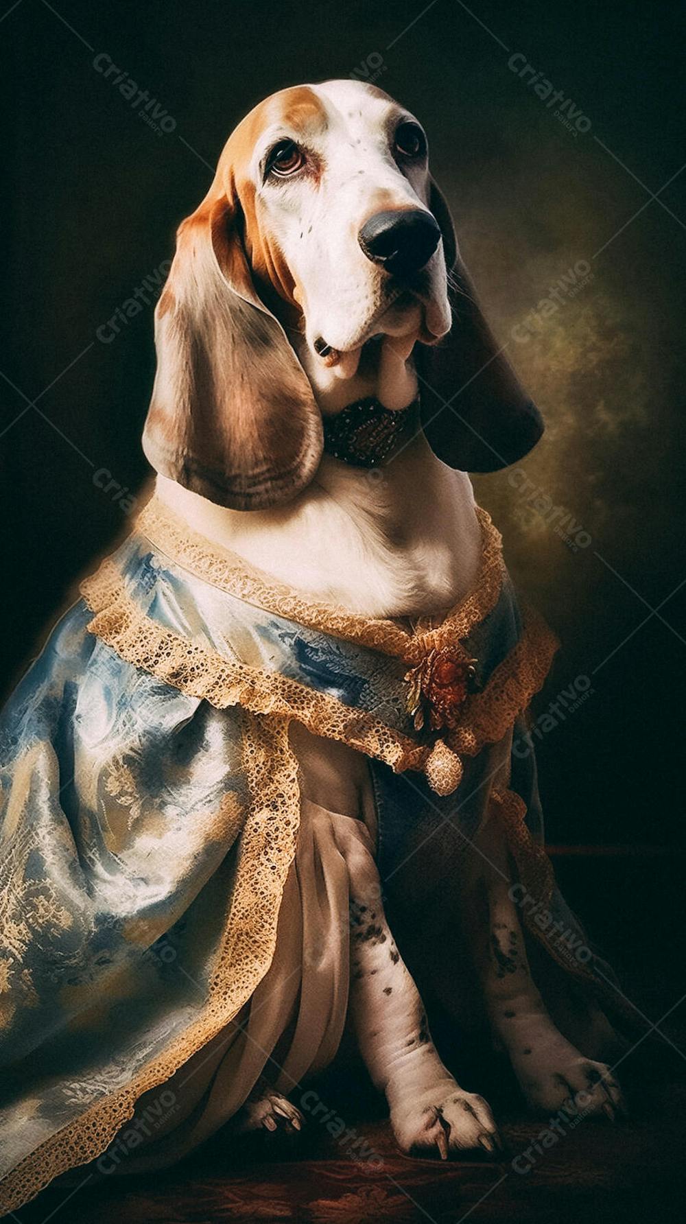 Cão Vestido com Traje Vitoriano de Luxo
