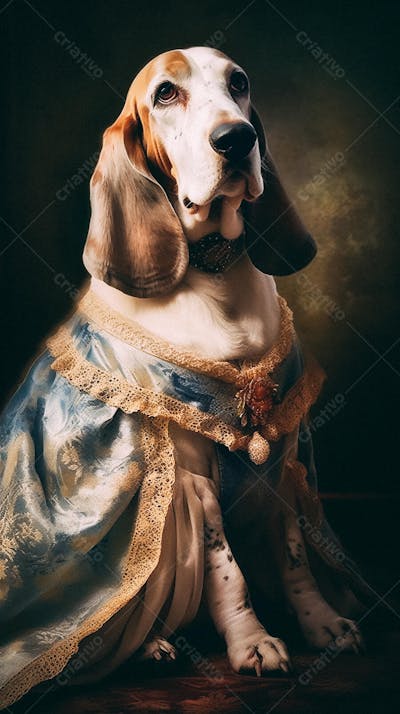 Cão Vestido com Traje Vitoriano de Luxo