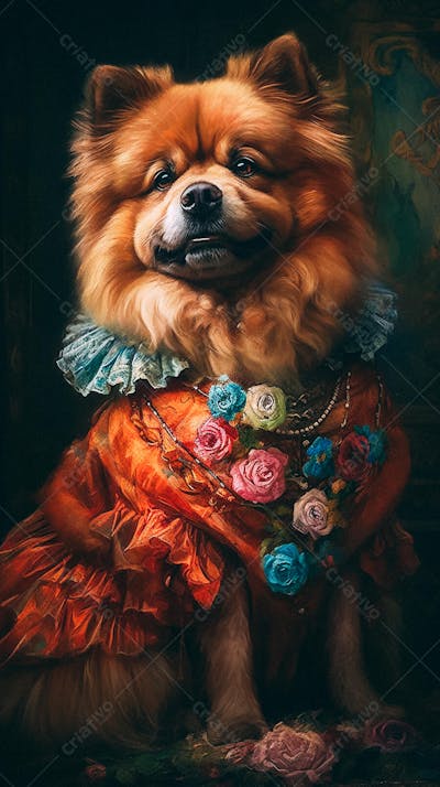 Cão Vestido com Traje Vitoriano de Luxo