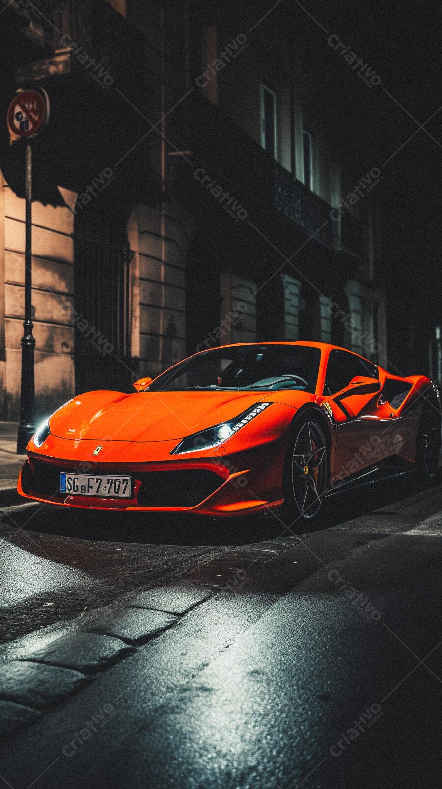 Ferrari 488 Pista Vermelha Noturna