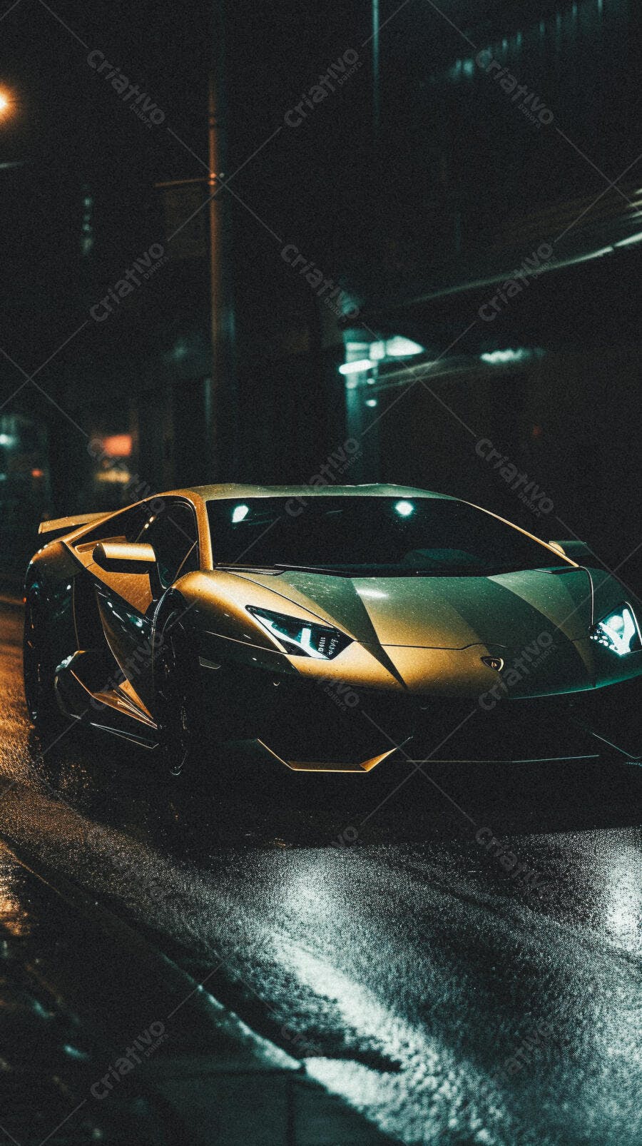 Lamborghini Aventador na Noite Chuvosa