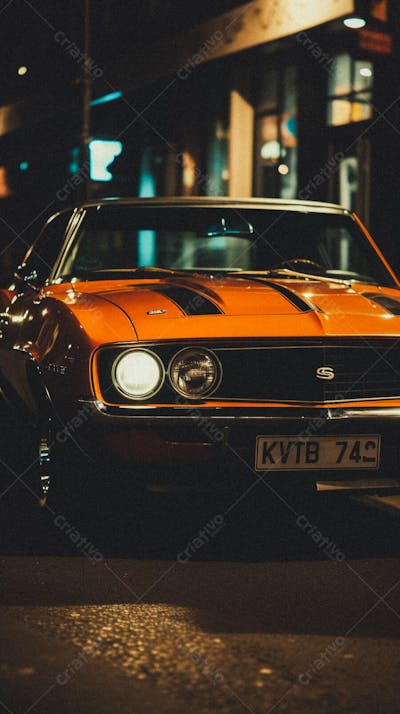 Supercarro Estacionado em Rua Durante a Noite