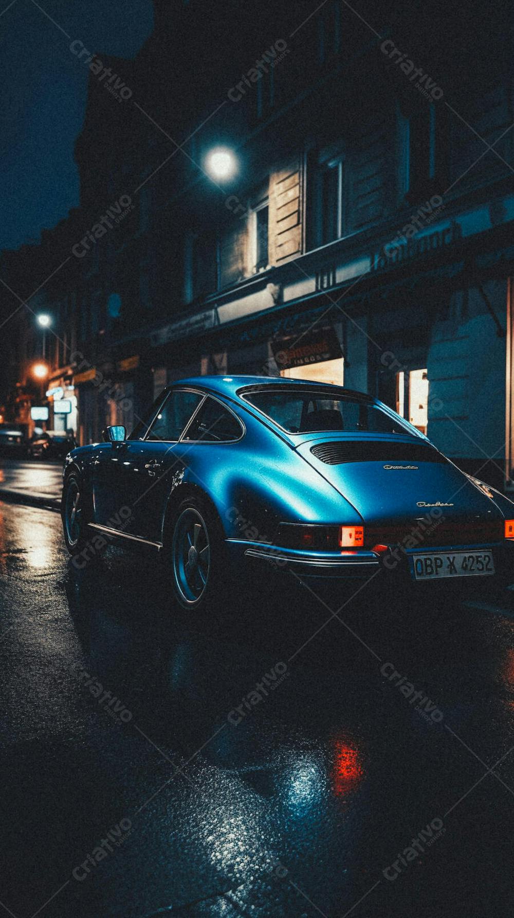Supercarro Estacionado em Rua Durante a Noite