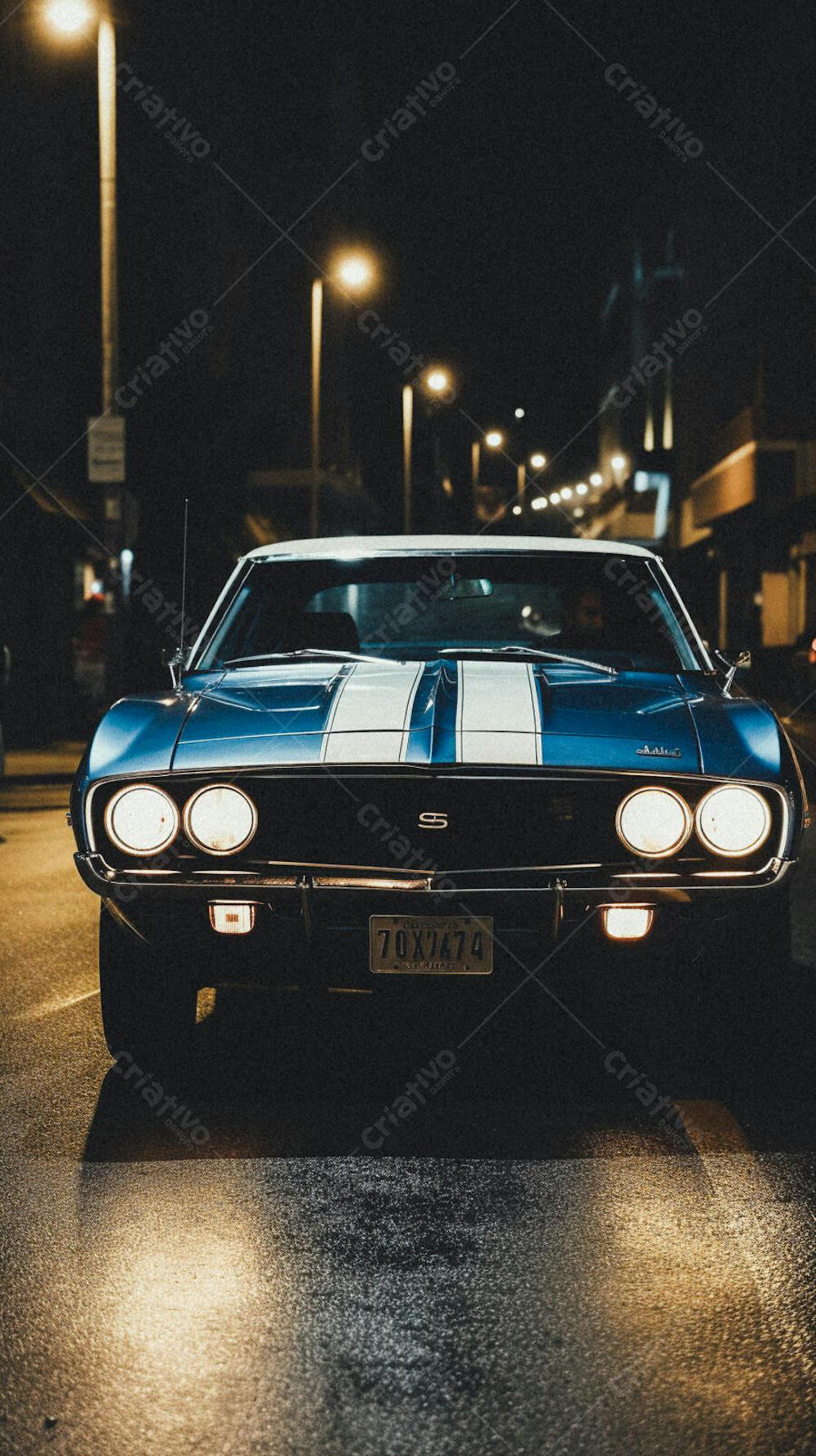 Supercarro Estacionado em Rua Durante a Noite