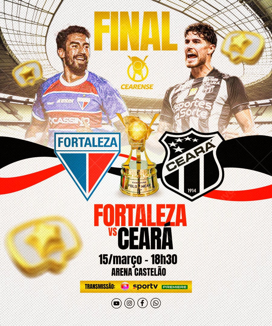 Flyer Fortaleza x Ceará PSD Editável