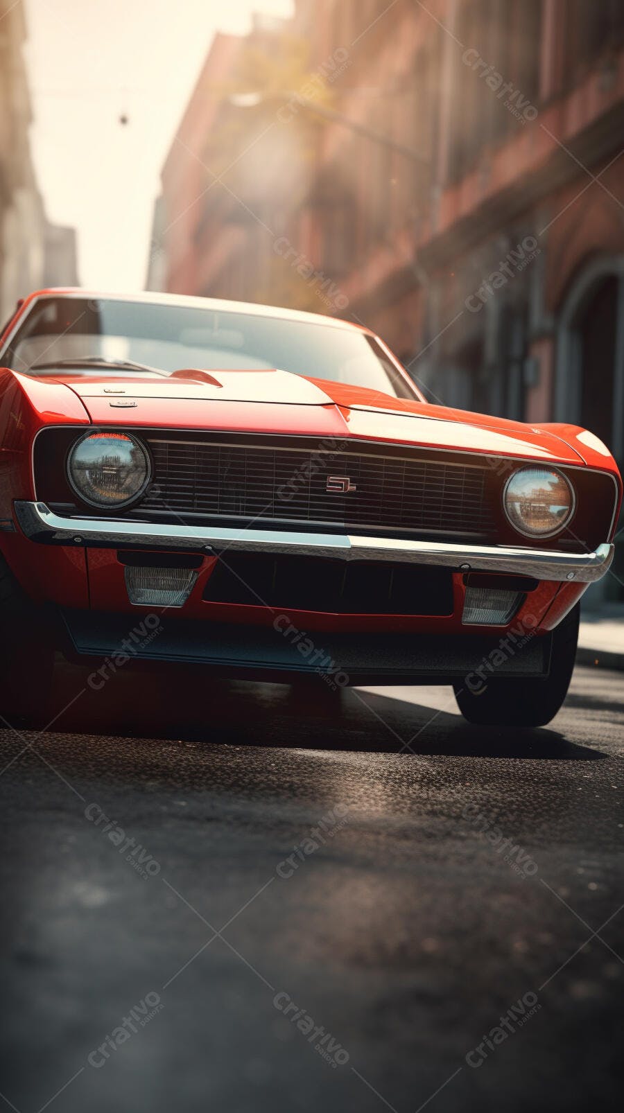 Chevrolet Camaro Vermelho em Rua Urbana