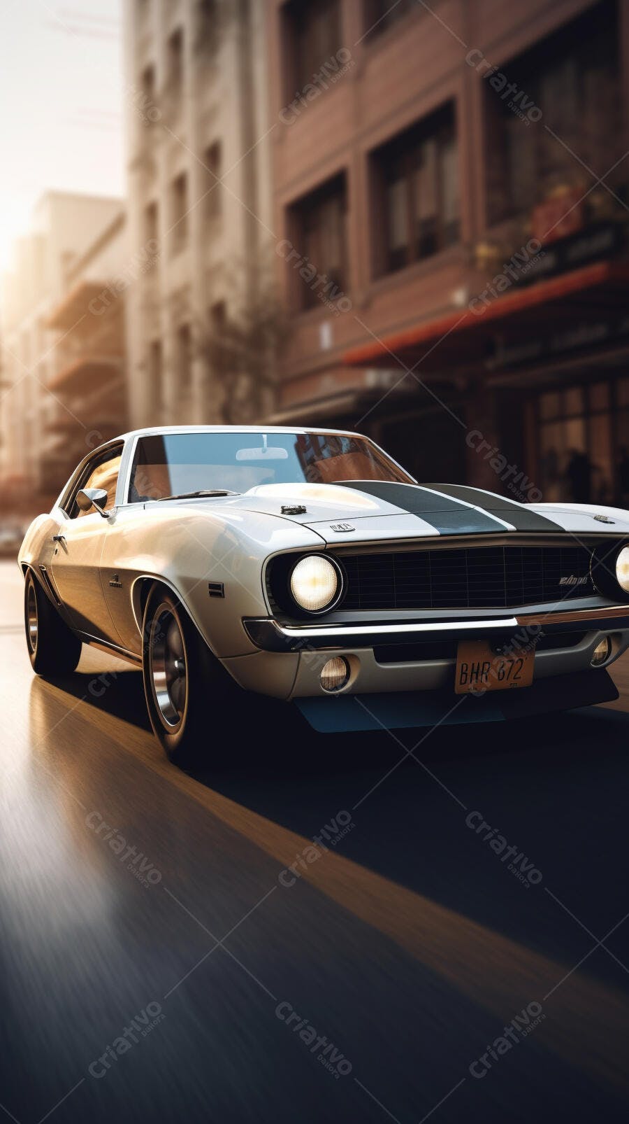 Chevrolet Camaro clássico em rua urbana