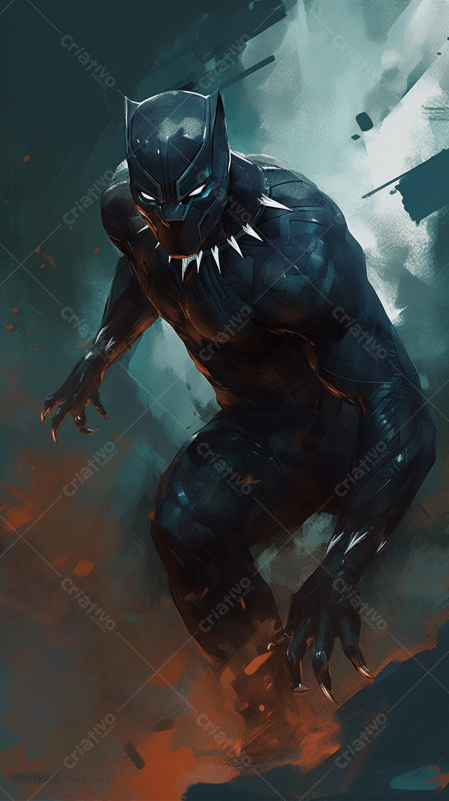 Pantera Negra Arte Digital Escuro