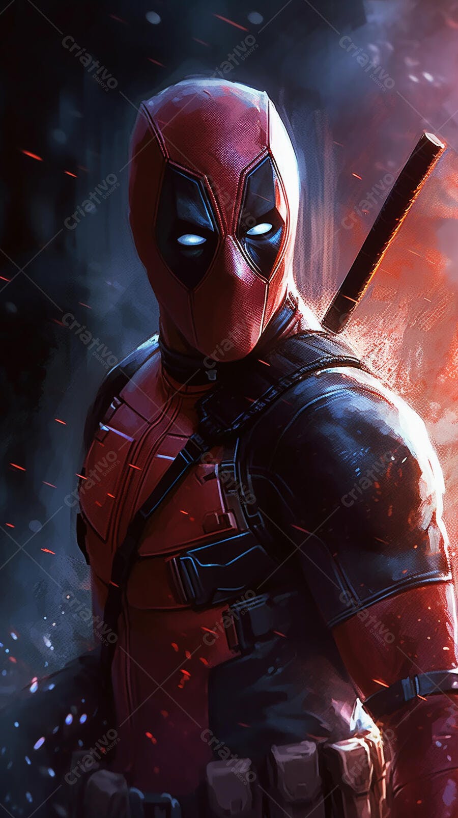 Deadpool arte digital fundo escuro