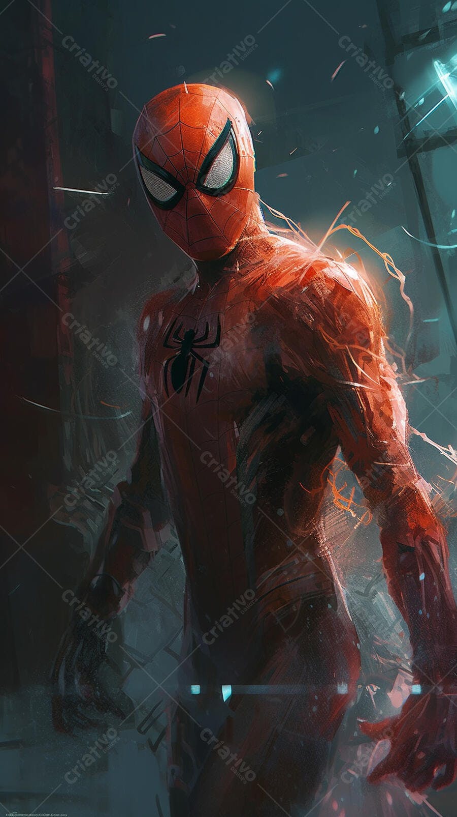 Homem-Aranha em cenário urbano noturno
