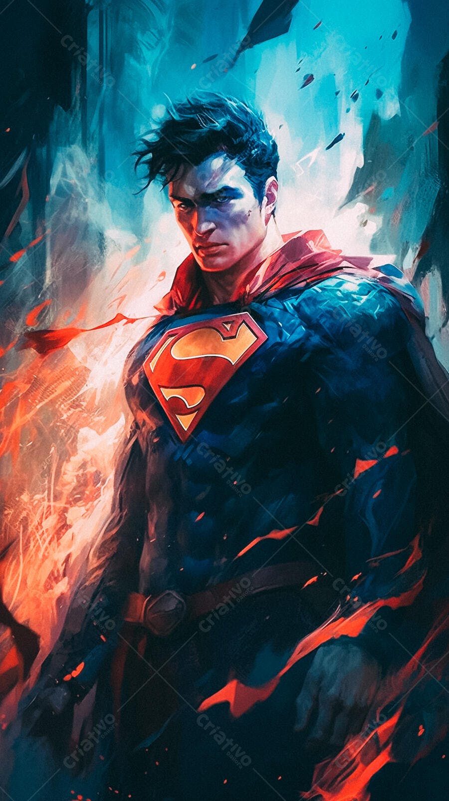Superman Arte Digital Azul Vermelho