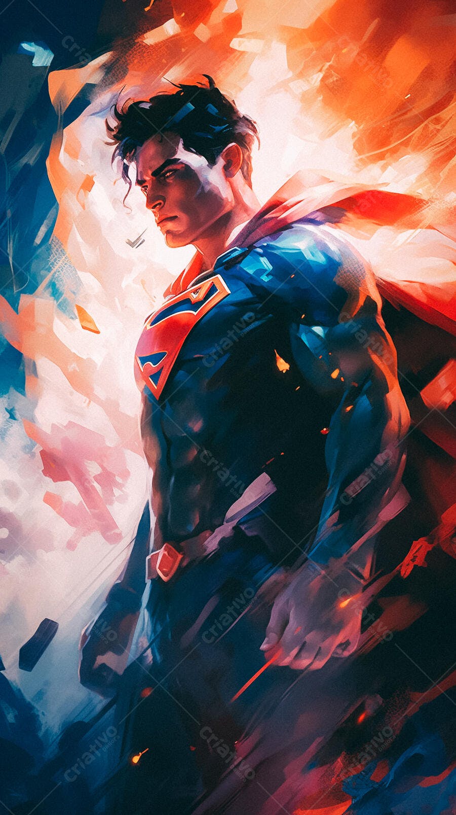 Superman Arte Digital tons Vermelho Azul