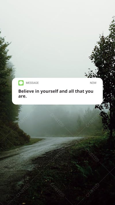 Wallpaper Mensagem Motivacional Sobreposta em Paisagem