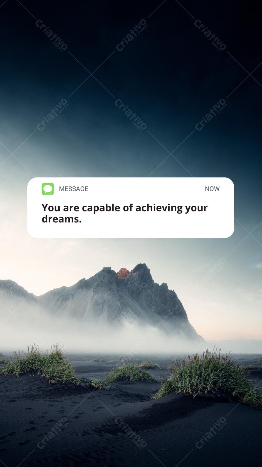 Mensagem Motivacional Montanha Nebulosa