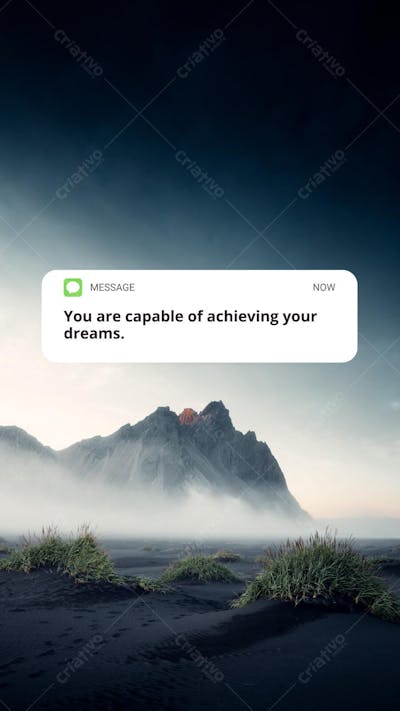 Wallpaper Mensagem Motivacional Sobreposta em Paisagem