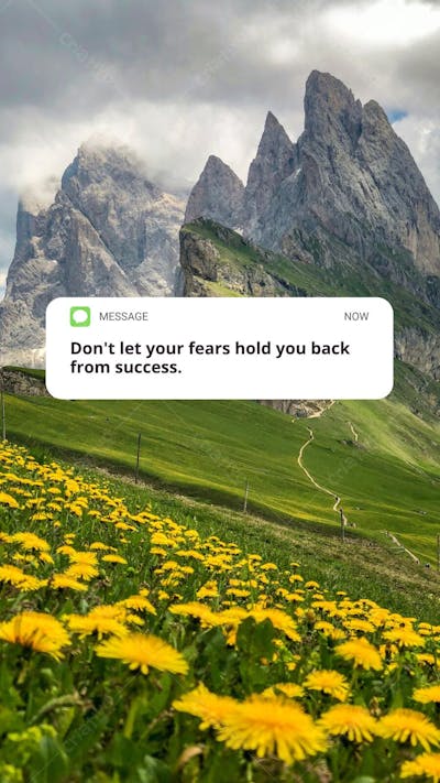 Wallpaper Mensagem Motivacional Sobreposta em Paisagem