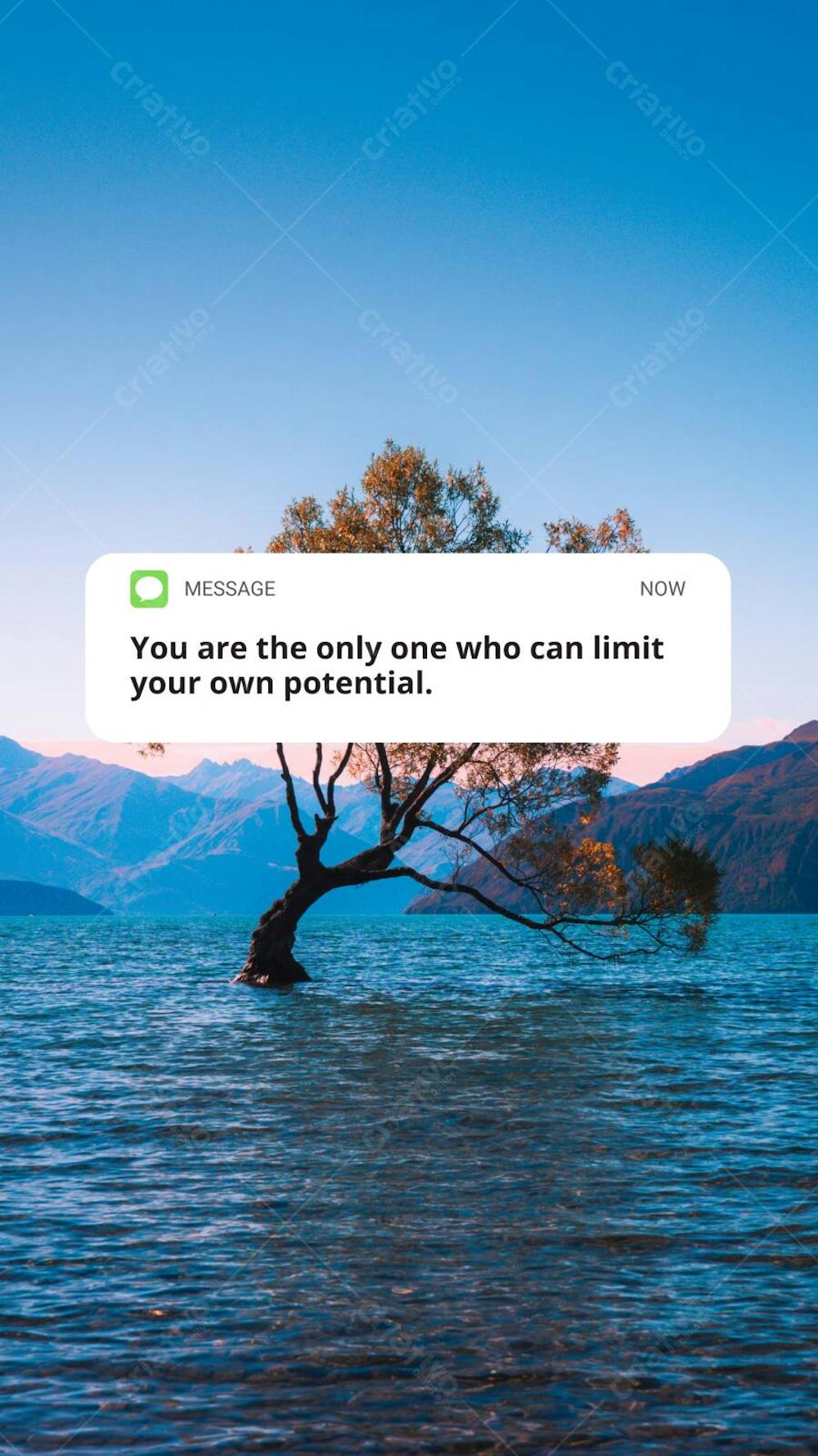 Wallpaper Mensagem Motivacional Sobreposta em Paisagem