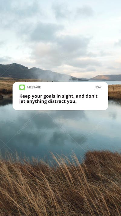 Wallpaper Mensagem Motivacional Sobreposta em Paisagem