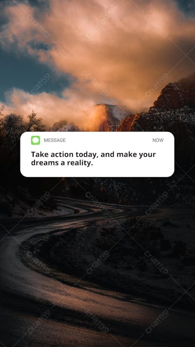 Wallpaper Mensagem Motivacional Sobreposta em Paisagem