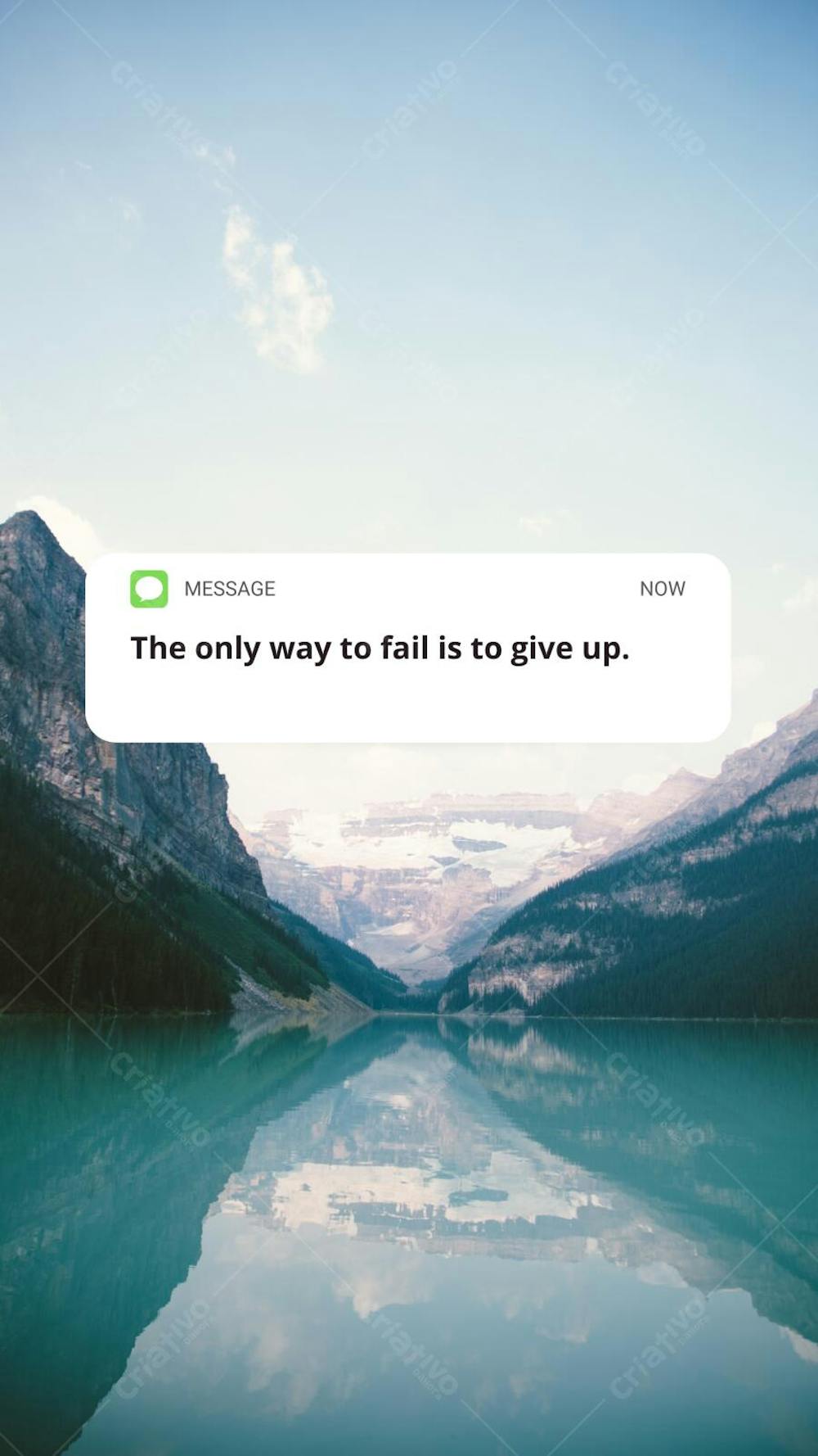 Wallpaper Mensagem Motivacional Sobreposta em Paisagem